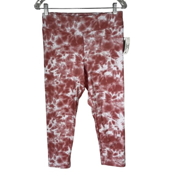 Time and Tru Capri Legging Womens Medium Pink White New Tie Dye - Picture 2 of 9